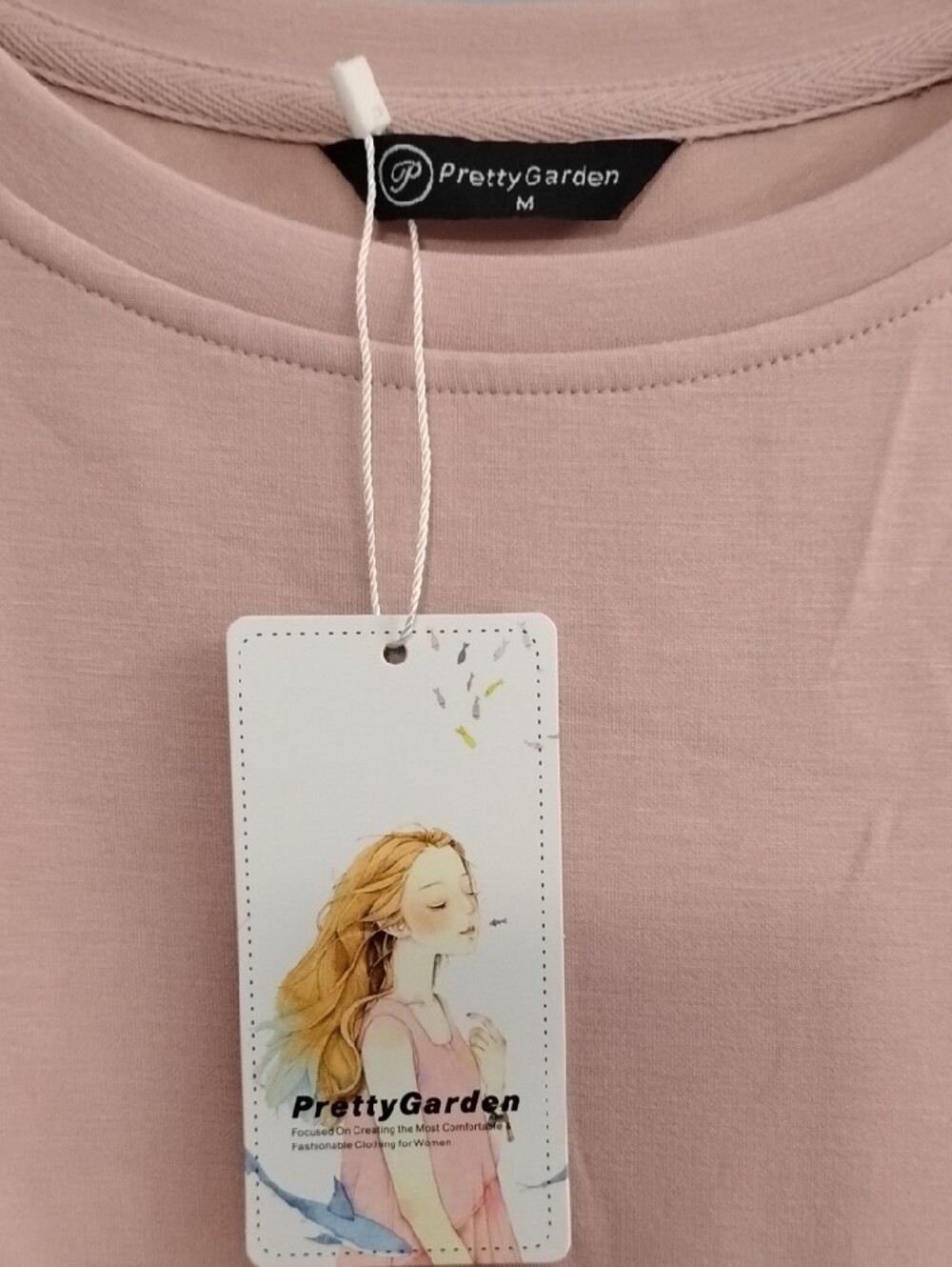 NWT Pretty Garden 🏡 Long Sleeve Women's Dress in Soft Pink Size Medium - Picture 2 of 9